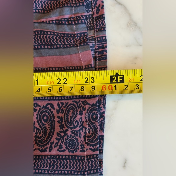 BNWT NATALIE MARTIN Voluminous Paisley Stripe Cotton Top XL Navy/Pink/Gray - Picture 13 of 16